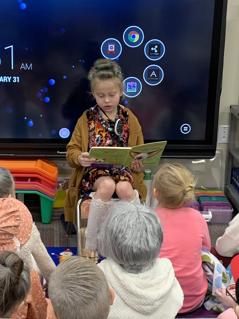 100 days smarter and Hennessy reads to the class!